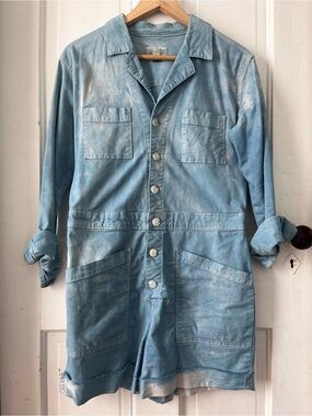 Indigo Dyed Coverall Romper Womens 4